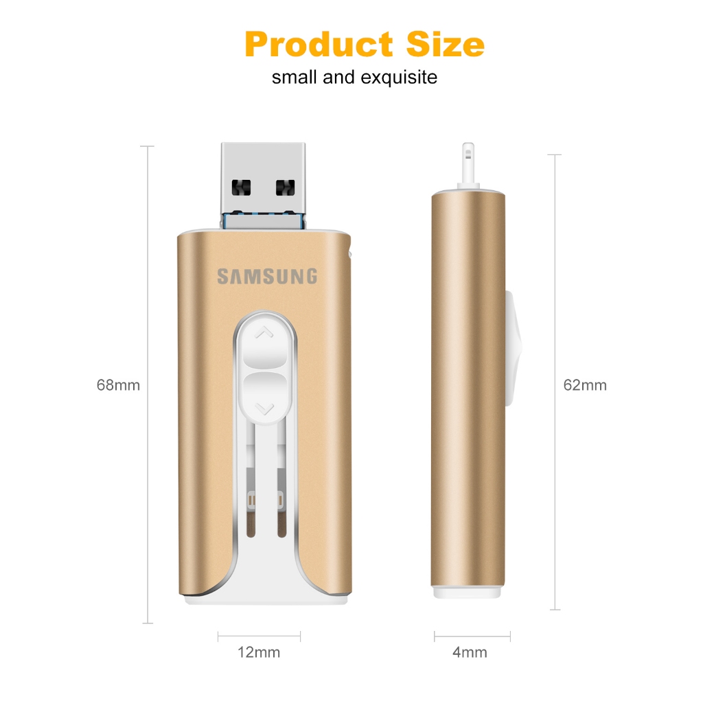 โทรศัพท์มือถือ Samsung U Disk 2TB เหมาะสําหรับ Apple Android otg 3 in 1 แฟลชไดรฟ์หน่วยความจําข้อมูลภายนอก