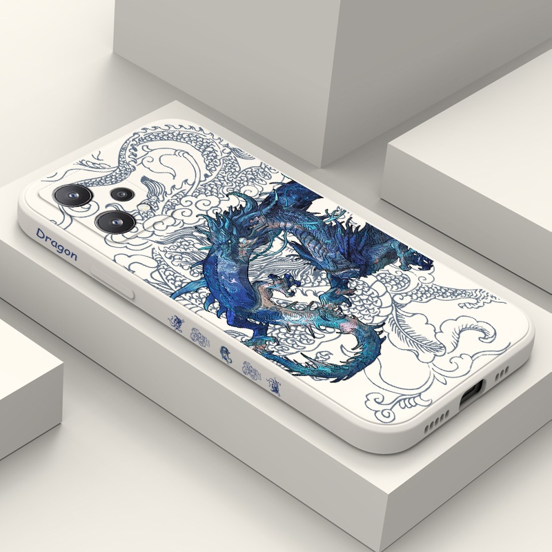 เคสโทรศัพท์สําหรับ OPPO Realme 11 10 9i 9 10Pro Pro Plus 4G 5G Blue Dragon Creative Design Cover