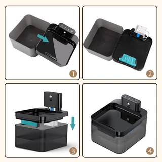 Rojeco ตัวกรองน้ําพุสําหรับสัตว์เลี้ยงไร้สาย 2.2 ลิตร ตัวกรองทดแทนน้ําพุดื่มแบบใช้แบตเตอรี่
