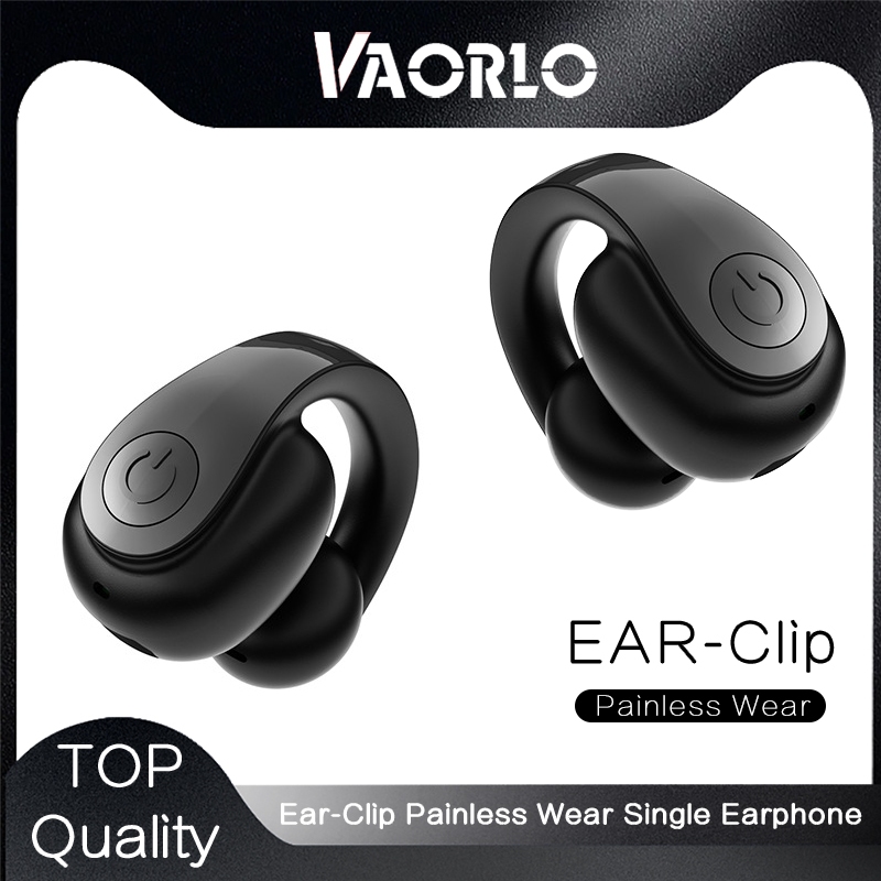 Vaorlo หูฟังไร้สายคลิปหูไม่เจ็บปวดสวมใส่ชุดหูฟัง Latency ต่ําพร้อมไมโครโฟนรองรับ TWS จับคู่เสียงรบกวน Cancel หูฟัง