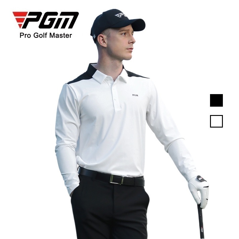 PGM GOLF เสื้อโปโลกอล์ฟแขนยาวชาย สไตล์แคชเชวล เนื้อผ้ากีฬายืดหยุ่น ระบายอากาศดี YF651