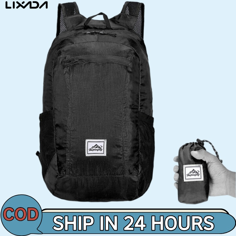 LIXADA [ลิดา ห้างสรรพสินค้า] กระเป๋าเป้สะพายหลังพับได้แบบพกพาน้ําหนักเบากันน้ําเบากระเป๋าพับสําหรับเดินทางกลางแจ้งเดินป่า