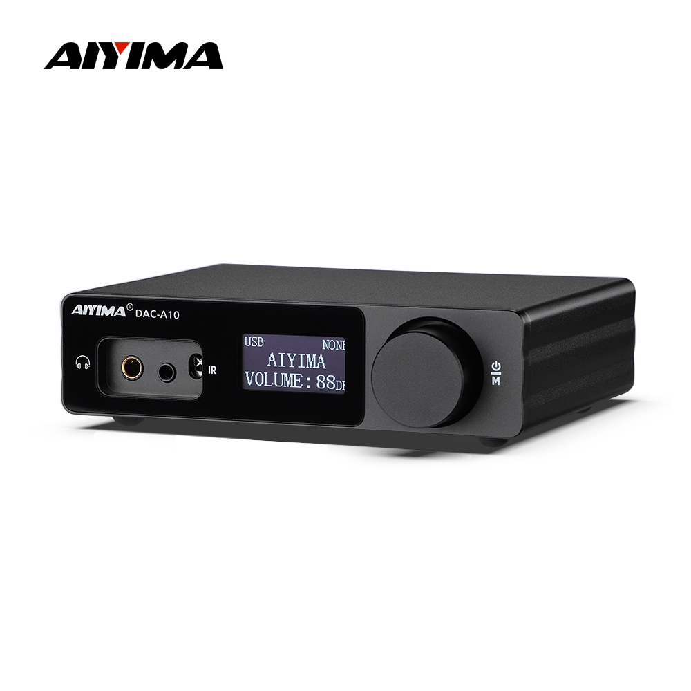 Aiyima DAC-A10 มินิสเตอริโอถอดรหัสเครื่องขยายเสียงหูฟัง 16-600Ω ESS9018K2M USB Coaxial Optical Digital PreAmplifier