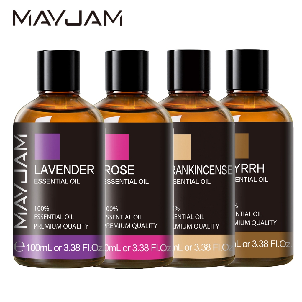 [Limited+10ml free lemon] Mayjam น้ํามันหอมระเหยกลิ่นดอกลาเวนเดอร์ 100 มล Rose Jasmine Vetiver for bath relaxing body care massage oil