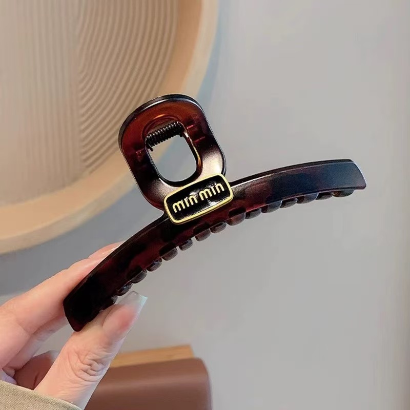 กิ๊บติดผมตัวอักษรสีกาแฟหญิงขนาดใหญ่ 2024 สไตล์ใหม่ High-End Shark Clip
