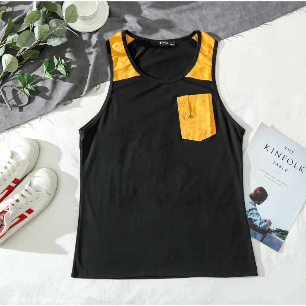 เสื้อกล้ามผู้ชายผ้าฝ้ายสปอร์ตระบายอากาศสบายนุ่ม