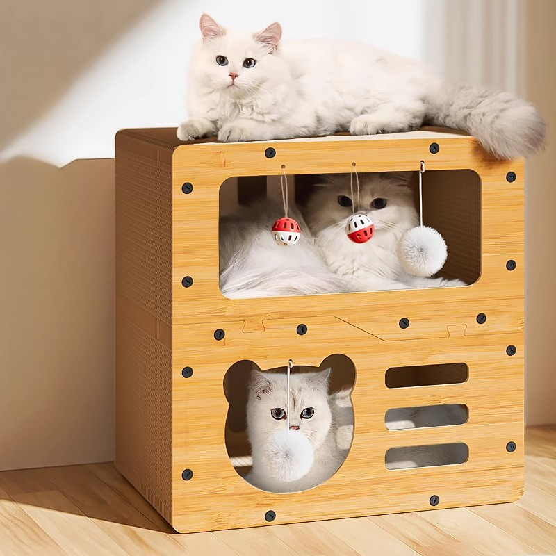 Cat Scratch Board Nest ทนต่อการสึกหรอไม่รังแคแนวตั้ง Cat Claw Board Scratch-Resistant Cat Litter Four Sea