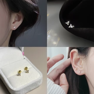 1ชิ้น ก23 ต่างหูเหล็กไทเทเนียมต่างหูดอกไม้ขนาดเล็กประณีตและน่ารักเครื่องประดับสตรี