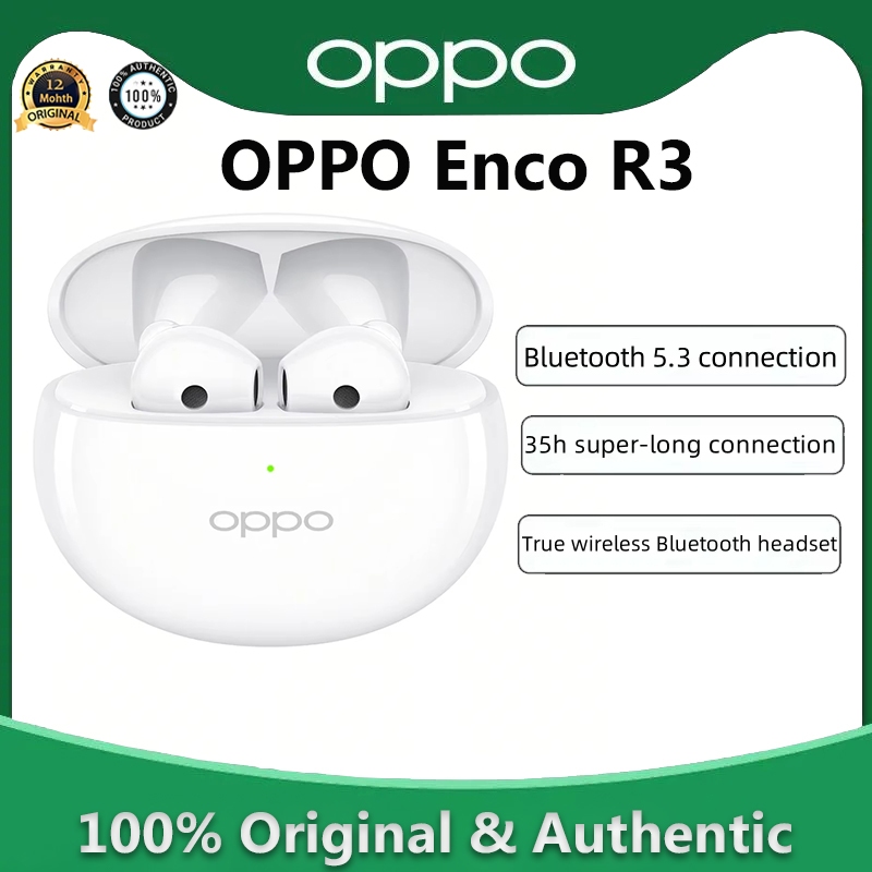 Oppo Enco R3 หูฟังบลูทูธ AI ตัดเสียงรบกวน 35H อายุการใช้งานแบตเตอรี่หูฟังไร้สาย