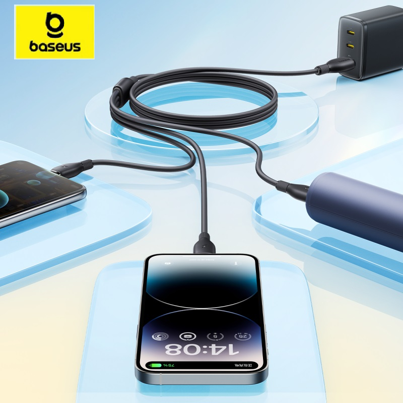 Baseus 3 in 1 Fast Charging Data Cable USB to M+L+C 3.5A Charger Type C Micro USB Cable 1.3m