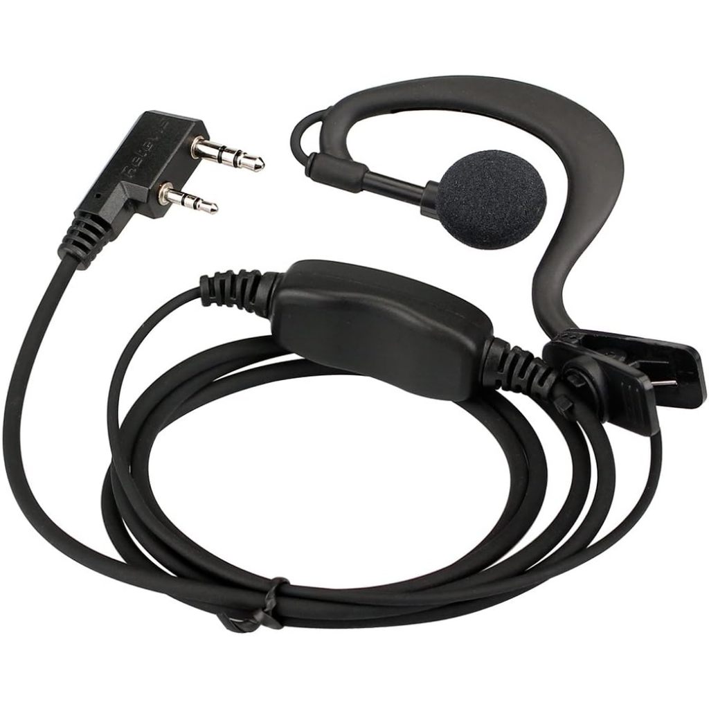 Retevis 2 Way Radio C-Type Earhook ชุดหูฟังพร้อมไมโครโฟน 2 Pin สําหรับ BAOFENG Walkie Talkie หูฟัง