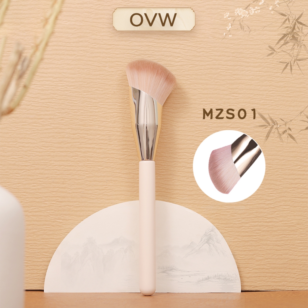 【OVW】 แปรงลงรองพื้นไฟเบอร์แฮร์ลิควิด 1 ชิ้น MZS01