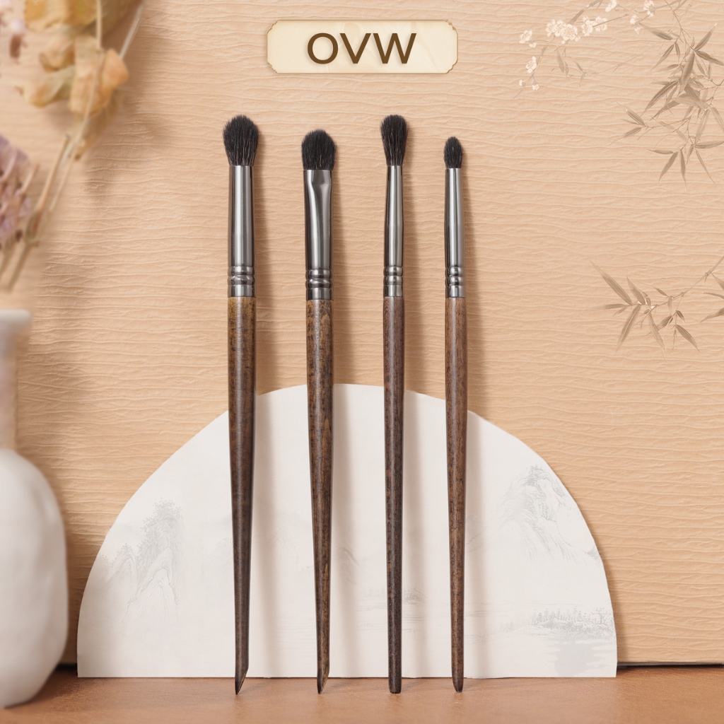 【OVW】 แปรงแต่งหน้าขนแพะ 4 ชิ้นสําหรับแต่งอายแชโดว์ Xq111219N64B