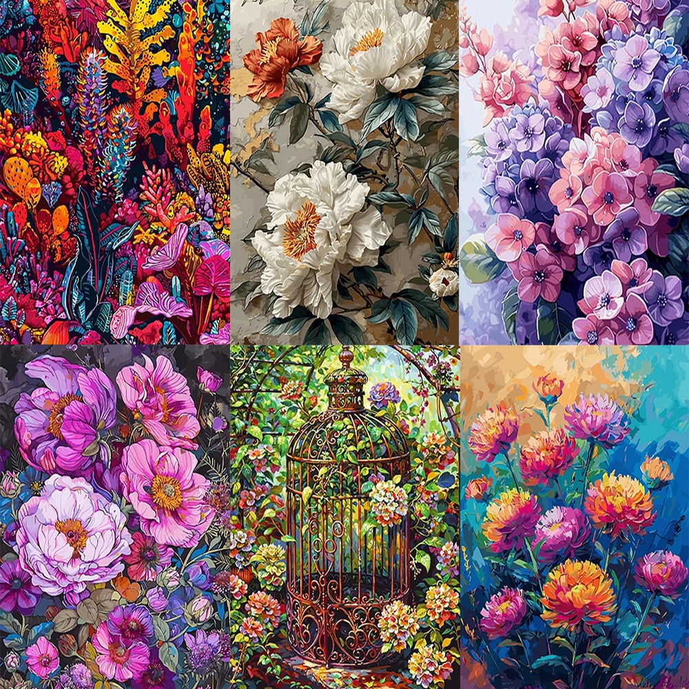 Drofe ระบายสีตามตัวเลข สไตล์จีน ภาพวาดสีน้ํามันดิจิทัล DIY ผ้าใบ ตกแต่ง
