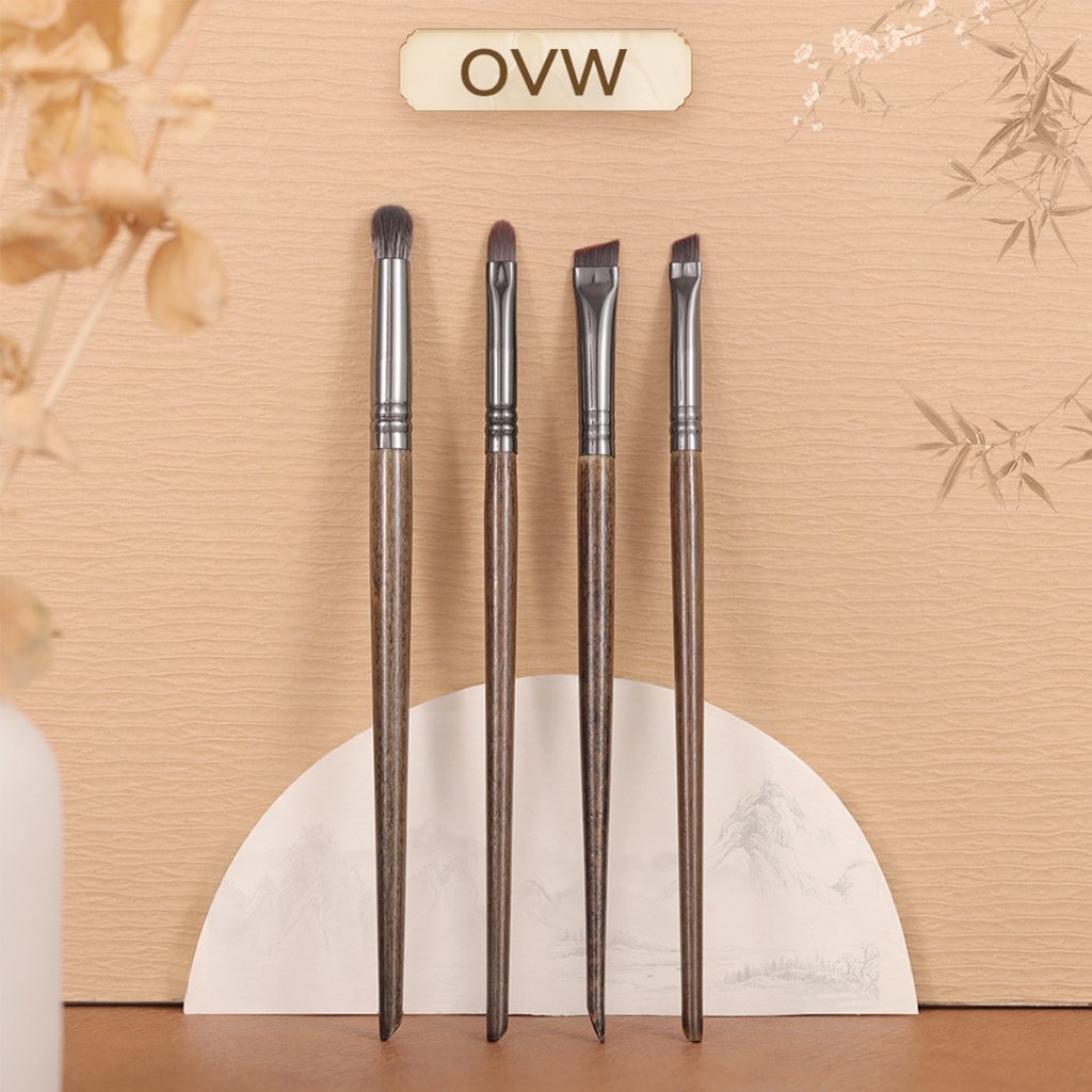 Ovw ชุดแปรงแต่งหน้า แปรงอายแชโดว์ แปรงเขียนคิ้ว แปรงอายไลเนอร์ แปรงลิป N48N63N61N74 4 ชิ้น