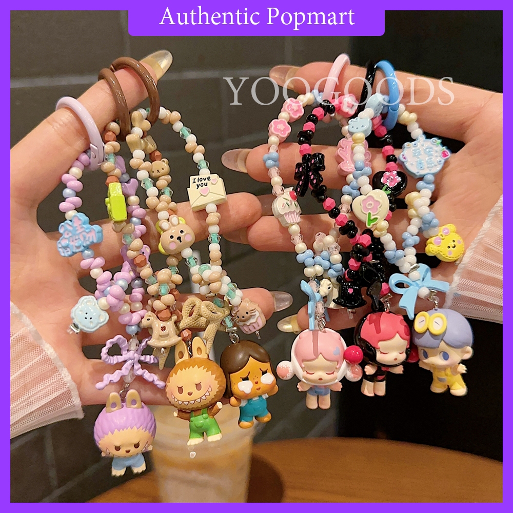 Popmart Creative โทรศัพท์มือถือ Charm น่ารัก popbean Key แหวนสีสันโบว์โซ่โทรศัพท์มือถือ High-End หรูหราแหวนโทรศัพท์มือถือแฟชั่นอุปกรณ์เสริมสามารถใช้เป็นกระเป๋า Charm และรถ Charm