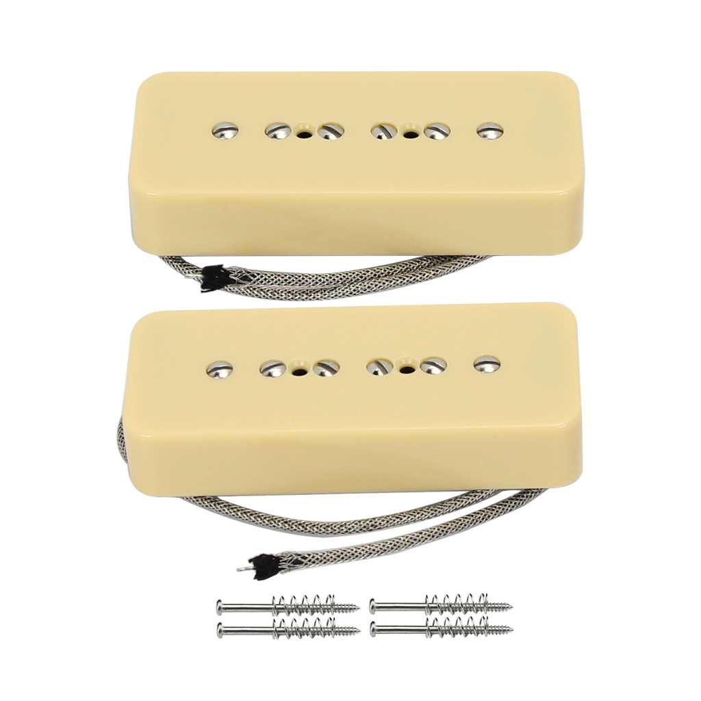 FLEOR 2PCS Vintage Alnico 5 P90 รถกระบะ Soapbar กีตาร์ไฟฟ้า Single Coil Pickups