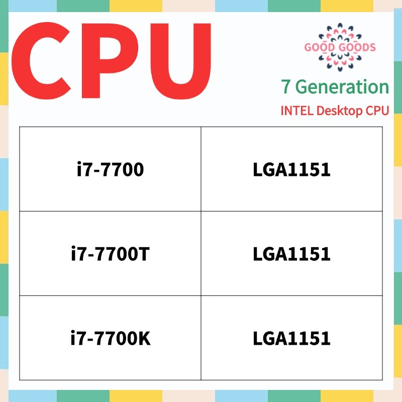 I7-7700 i7-7700T i7-7700K 7th generation INTEL Core เดสก์ท็อป CPU LGA1151