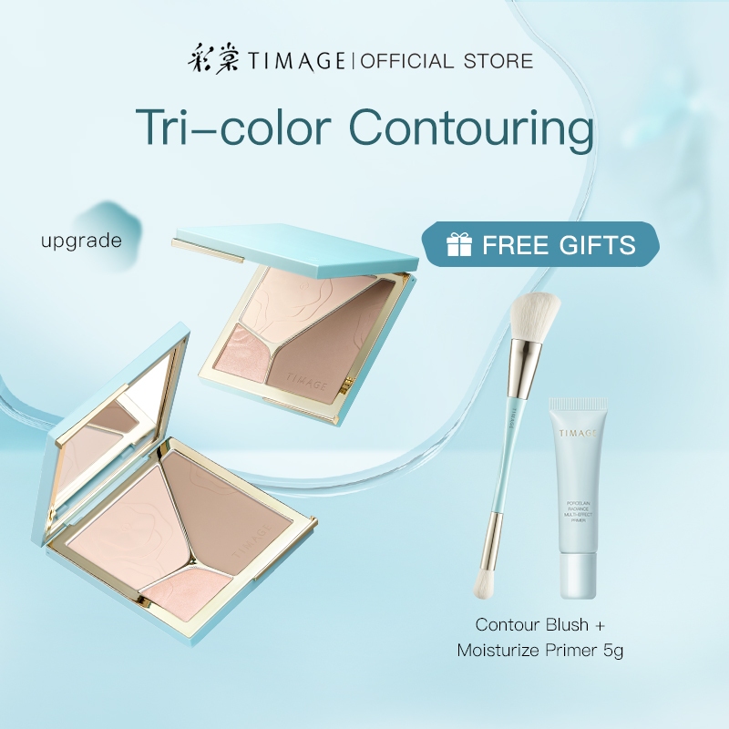 TIMAGE 彩棠 三色修容盘3.0 ไฮไลท์และคอนทัวร์พาเลต 3in1ไฮไลท์ คอนทัวร์ ชิมเมอร์ เนื้อแมต 17กรัม