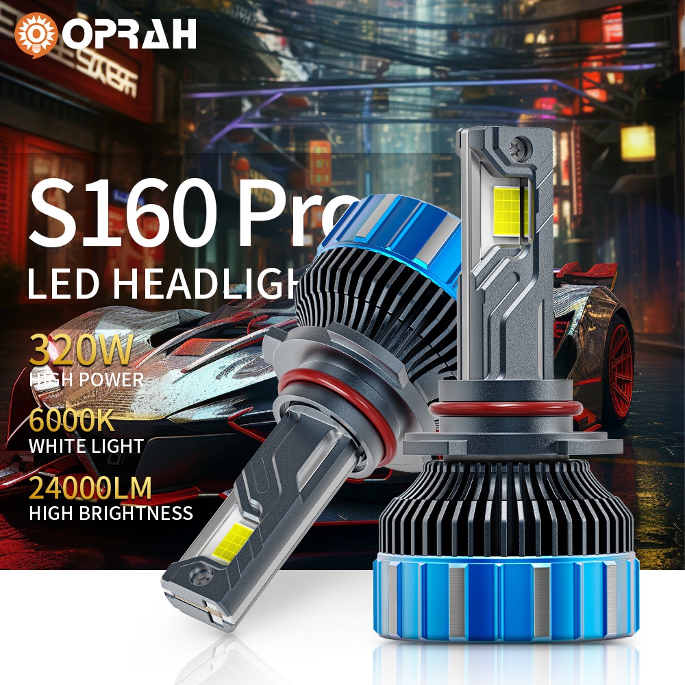 ((2PCS) S160 PRO 320W High Power Super Bright H4 LED ไฟหน้า 4575 ไฟหน้า H1 H3 H8/H11/H16 HB3/9005 HB4/9006 ไฟหน้ารถหลอดไฟสูง/ต่ํา 12V