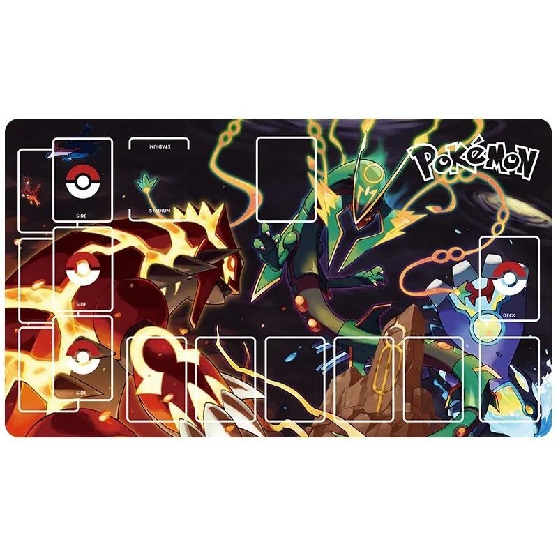 Pokemon Gengar Rayquaza Self Made ยางการ์ด Dueling Mat ของขวัญของเล่น Diy อะนิเมะเกมคลาสสิก Series การ์ด Pad 60x35 ซม. Playmat