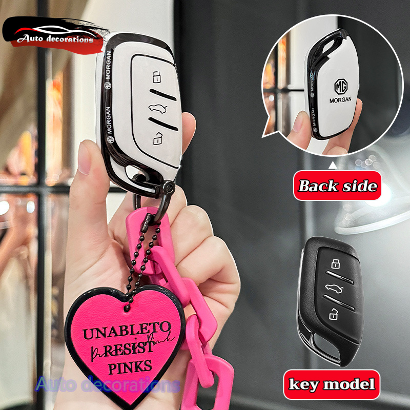 MG S5 EV NEW MG3,MG3 Hybrid+,MG 5,MG HS,MG 4,MG VS,MG ES,MG ZS EV เคสกุญแจรถ ปลอกกุญแจขอบสีดําเปลือก