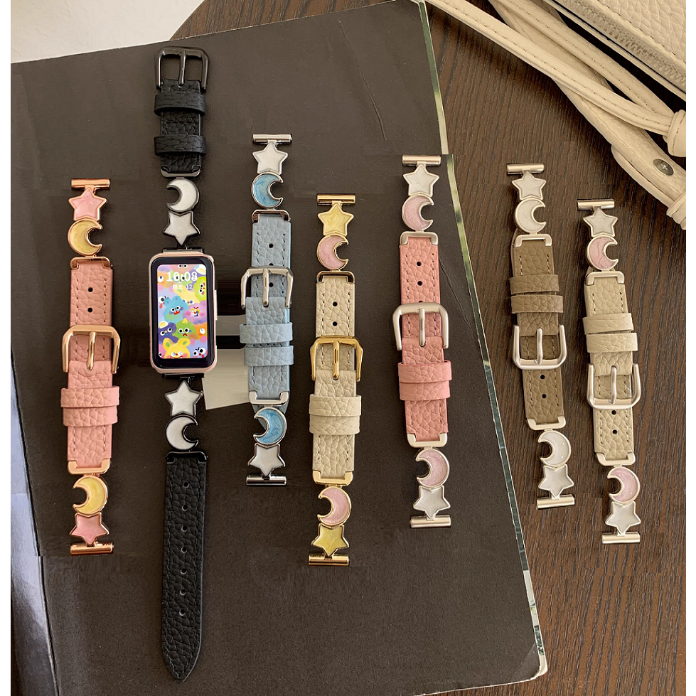 Elegant Star Moon Compatible For Huawei band 10 Strap Huawei band10 NFC สาย Huawei Band 9 Strap Huaw