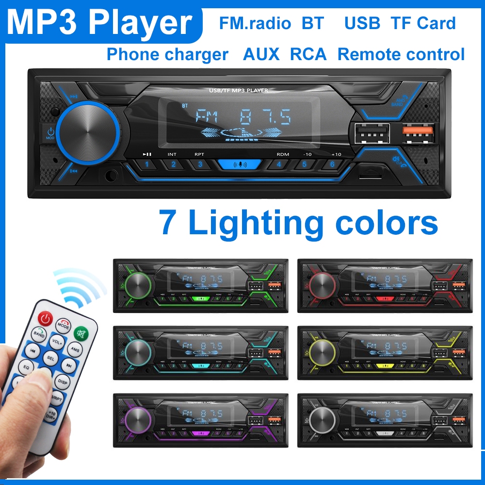 Universal รถสเตอริโอวิทยุ MP3 เครื่องเล่น 4x60W เสียง USB TF AUX 1 DIN บลูทูธ FM Receiver Head Unit 