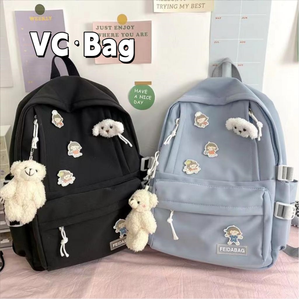 【STOCK IN Thailand】ใหม่ฮาราจูกุกระเป๋านักเรียนนักเรียนขนาดใหญ่-ความจุกระเป๋านักเรียนสดอินเทรนด์กระเป๋าเป้สะพายหลังพัดลมเครื่องมือสไตล์กระเป๋าเป้ New Harajuku School Tote