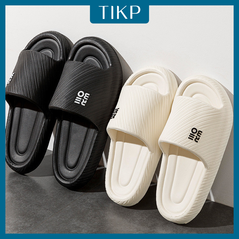 Tikp รองเท้าผู้หญิง EVA เหยียบบนอึรู้สึกลื่นบ้านห้องน้ําอาบน้ํารองเท้าแตะคู่รองเท้าแตะ size36-45