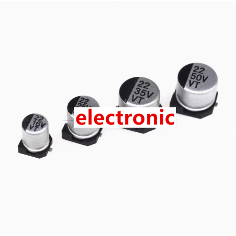 ((10 ชิ้น) Patch ตัวเก็บประจุอลูมิเนียมอิเล็กโทรลีติค 16V22uF 25V22uF 35V22uF 50V22uF 100V22uF SMD P