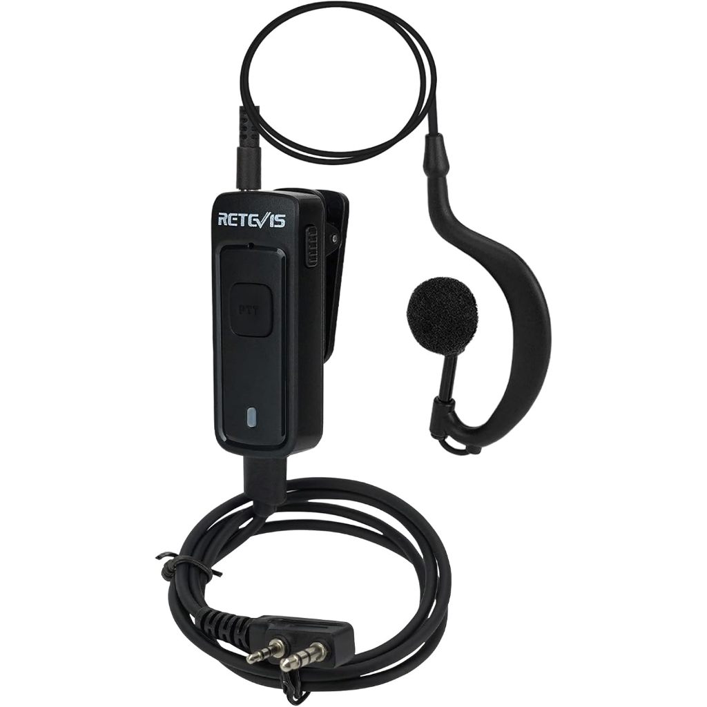 Retevis AI Active Noise Reduction Walkie Talkie หูฟังพร้อมไมโครโฟนชาร์จ 2 PTT สําหรับ BAOFENG Kenwood วิทยุชุดหูฟัง