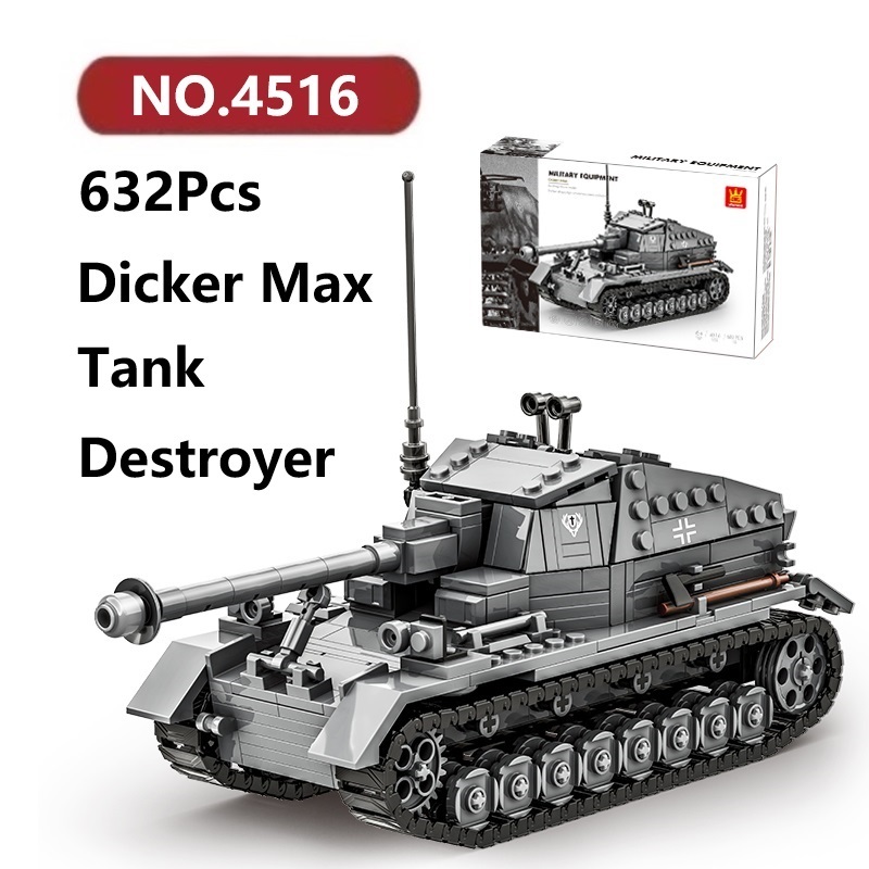 Dicker Max รถถังพิฆาต เข้ากันได้ตัวต่อเลโก้ 632ชิ้น WANGE Tank เลโก้ชุดของเล่น