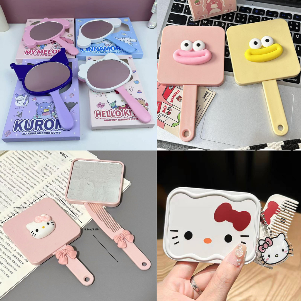 Smwedigold หวีกระจกการ์ตูนชนิดบรรจุกล่องมือถือสกัด Oneness Travel แปรงหวีผมนวด TH