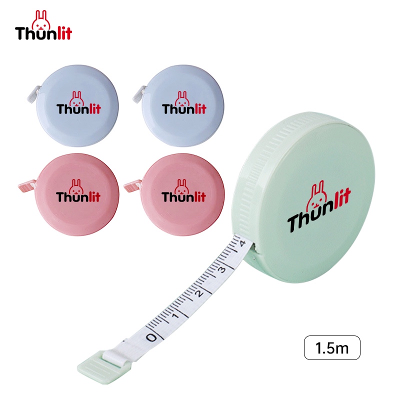 Thunlit ตลับเมตรสำหรับเด็ก 1.5 ม. ตลับเมตรแบบม้วนเก็บได้ พกพาสะดวก ขนาดนิ้ว ไม้บรรทัดวัดตัว