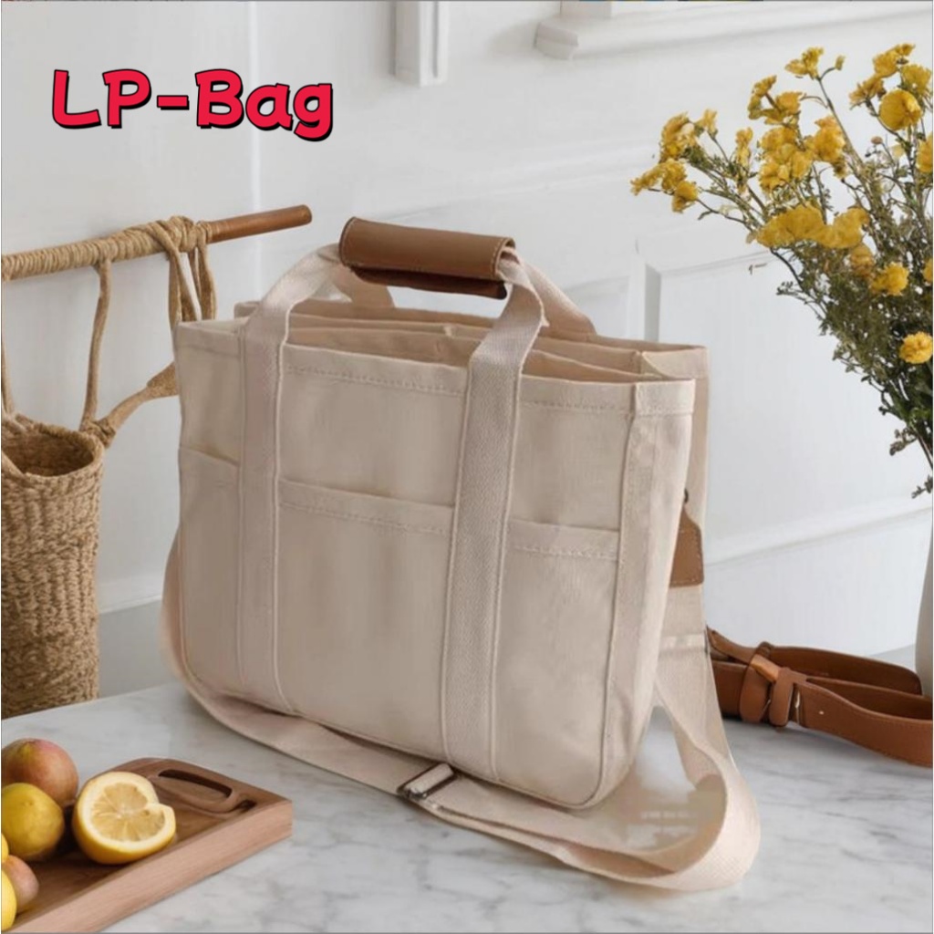 【STOCK IN Thailand】Ins Mommy Bag Portable Canvas Temu Fashion One-Shoulder Messenger Bag Multifuncti