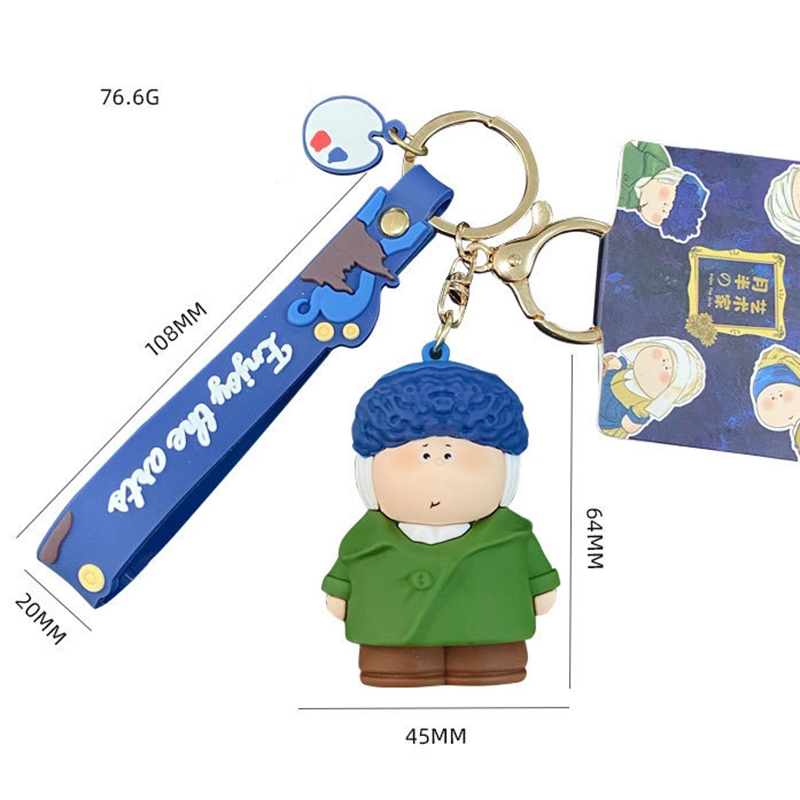 สร้างสรรค์เดือนครึ่งศิลปินพวงกุญแจ/การ์ตูนแวนโก๊ะตุ๊กตาตุ๊กตาจี้ของขวัญขนาดเล็ก - รูปที่ 3