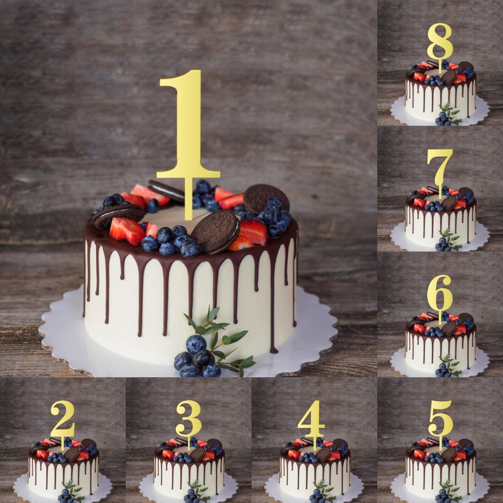 10 ชิ้นจํานวน ท็อปเปอร์ เค้กวันเกิดแฮปปี้ ศูนย์ หนึ่งสองสามสี่ห้าหกเจ็ดแปดเก้าเค้กอะคริลิค ที บน สําหรับอุปกรณ์ตกแต่งเค้ก