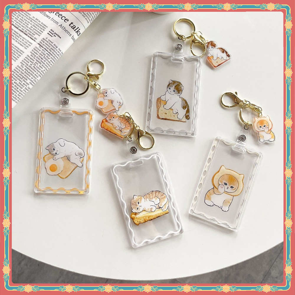 ใหม่ล้าง Mofusand Cat Keyfob ผู้ถือบัตรชื่อบัตรประชาชน สะดวกซื้อ บัตรธนาคาร รถบัส ควบคุมการเข้าถึง นักเรียน ใบอนุญาตทํางาน ป้องกันการสูญหาย ป้องกันการหล่น