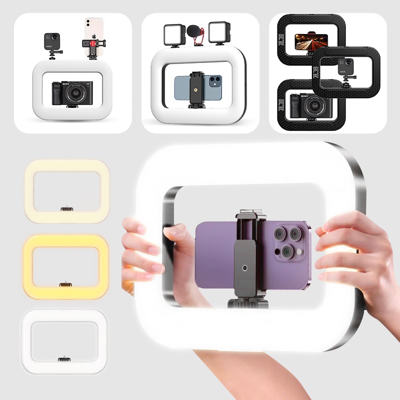 สมาร์ทโฟน Video Rig YM200 มือถือ LED Ring Light Selfie Light โทรศัพท์ Video Stabilizer สําหรับกล้อง 