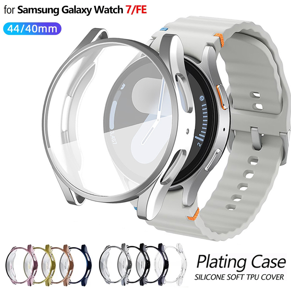 Strap + TPU สําหรับ Samsung นาฬิกา FE/7/6 40 มม.44 มม.ซิลิโคนสร้อยข้อมือกีฬาแบบเต็มหน้าจอสําหรับ Galaxy Watch 5/4 40 มม.44 มม.