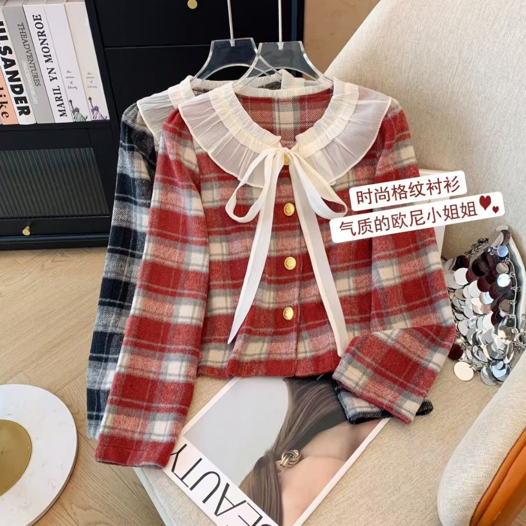 สไตล์เกาหลีผู้หญิงสุภาพสตรีเสื้อแขนยาวหลวมเสื้อ