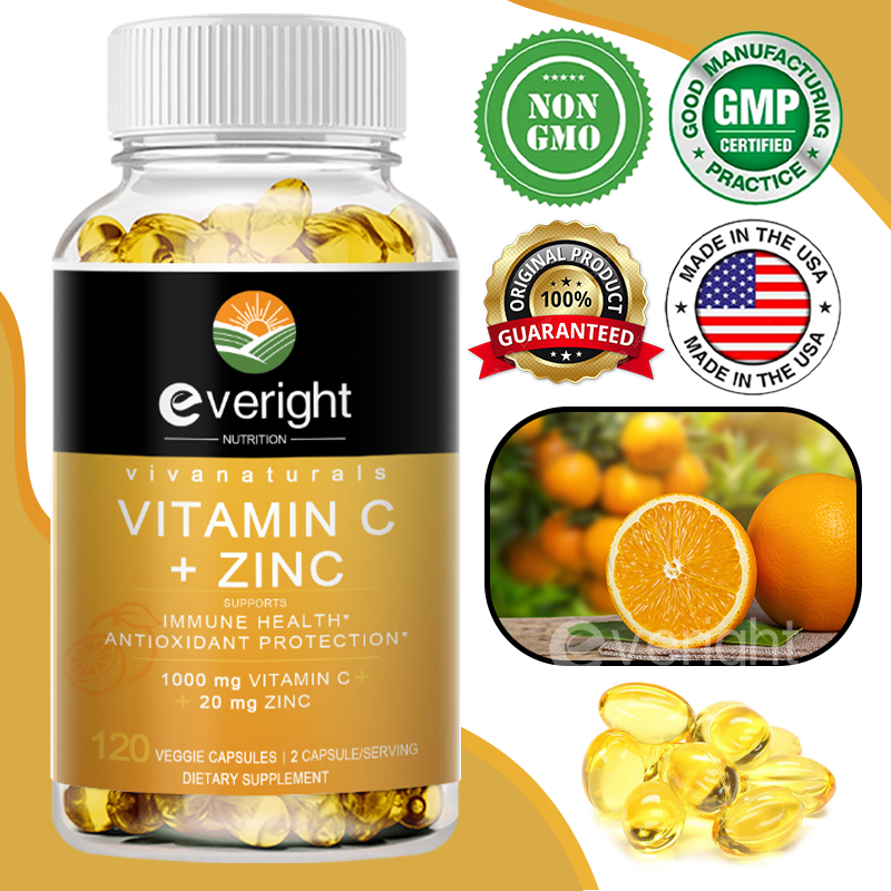 วิตามินซีพร้อมแคปซูลสังกะสีสําหรับสารต้านอนุมูลอิสระ Anti-Aging Skin Repair Boost Immune System อาหารเสริม ราคา ถูกที่สุด ดีลบีเคเค รูปภาพหลัก