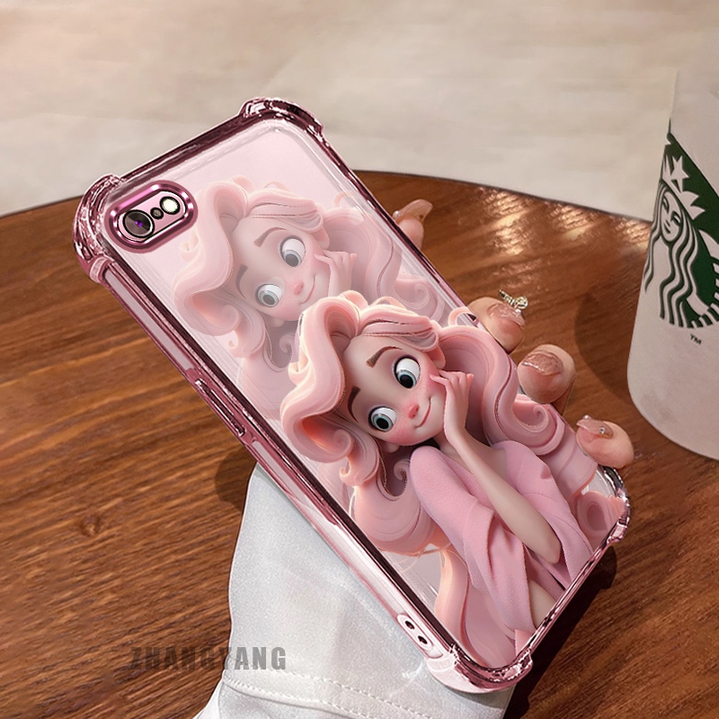กรณีสําหรับ iPhone 6 Plus iPhone 6s Plus สี่มุมไฟฟ้า anti fall อะนิเมะสาวรูปแบบเคสโทรศัพท์ความงาม TPU ซิลิโคนนุ่มกรณี