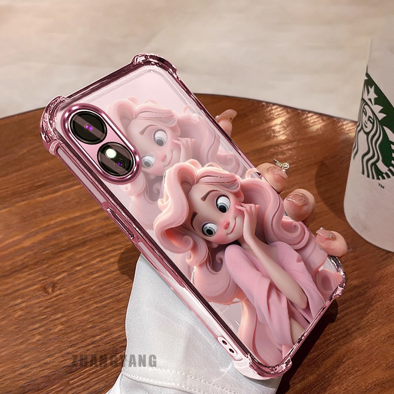สําหรับoppo reno 8T 4G reno 8T 5Gสี่มุมelectroplated anti Fallที่สวยงามอะนิเมะสาวรูปแบบเคสโทรศัพท์ความงามTPUซิลิโคนนุ่มกรณี