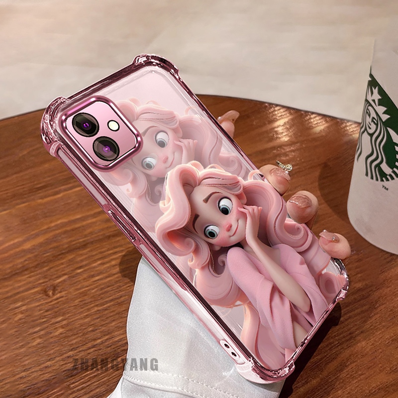 เคสสําหรับ Samsung A06 สี่มุมไฟฟ้าป้องกันการล่มสลายรูปแบบสาวอะนิเมะที่สวยงามเคสโทรศัพท์ความงามTPUซิลิโคนนุ่มกรณี
