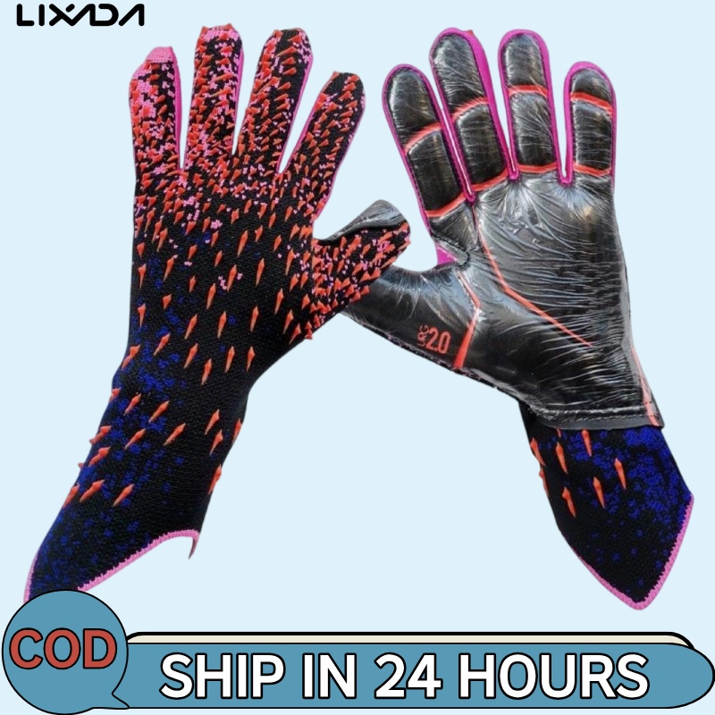 LIXADA [ลิซาดะ ห้างสรรพสินค้า] ถุงมือผู้รักษาประตูฟุตบอลหนาถุงมือฟุตบอลระบายอากาศถุงมือฝึกน้ํายางกันลื่นสําหรับวัยรุ่นผู้ใหญ่