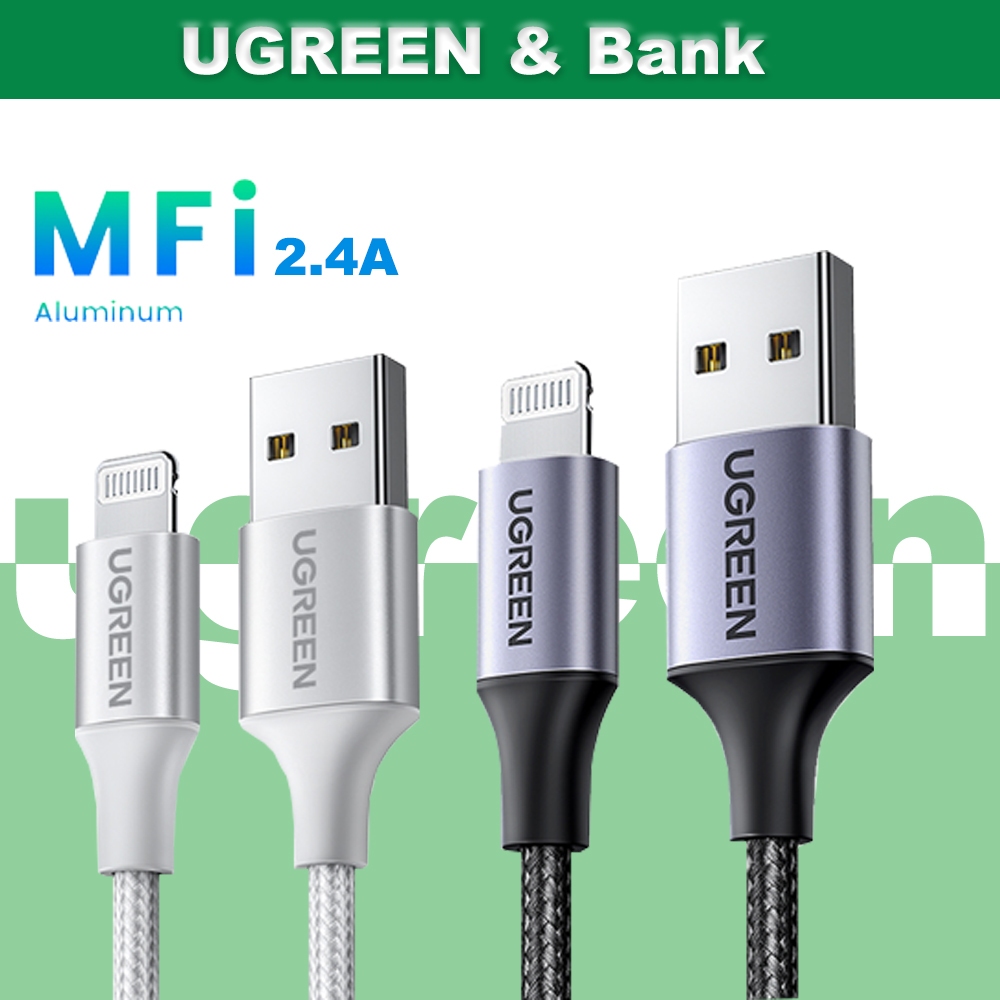 Ugree n MFi PD Cable 2.4A Fast Charging USB-C Charger Data Cable