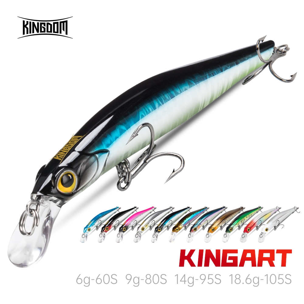 Kingdom Hot เหยื่อตกปลา 60 มม.6g 80 มม.9g 105 มม.14.6g Sinking Minnow lure Hard เหยื่อ Baitsfishing lure Wobblers