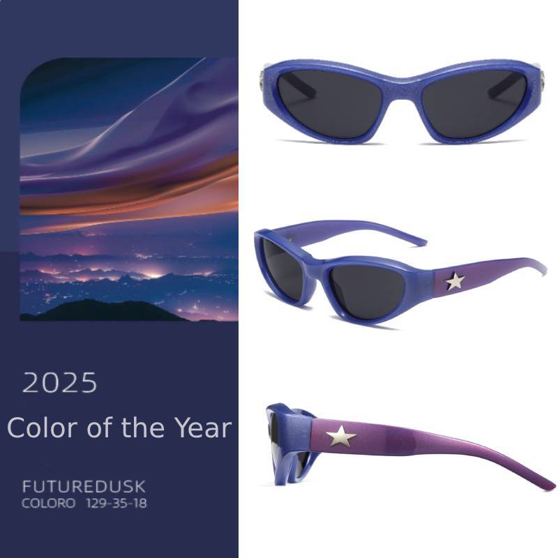 Cyxus Y2K Fitting แว่นตาแว่นตากันแดด Anti-glare Uv400 Future Dusk ขี่จักรยานแว่นตาผู้ชายและผู้หญิง Retro แว่นตากันแดดดาวเดินทางกลางแจ้ง 1084